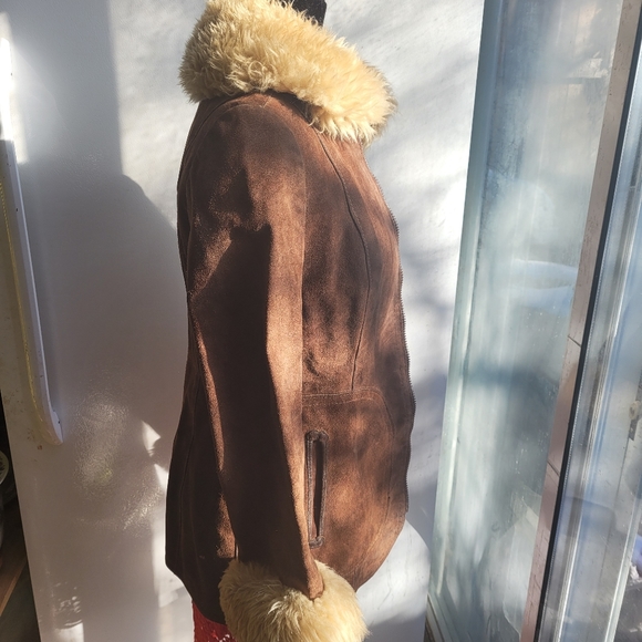 Vintage leather and sheepskin trim coat - Picture 4 of 6